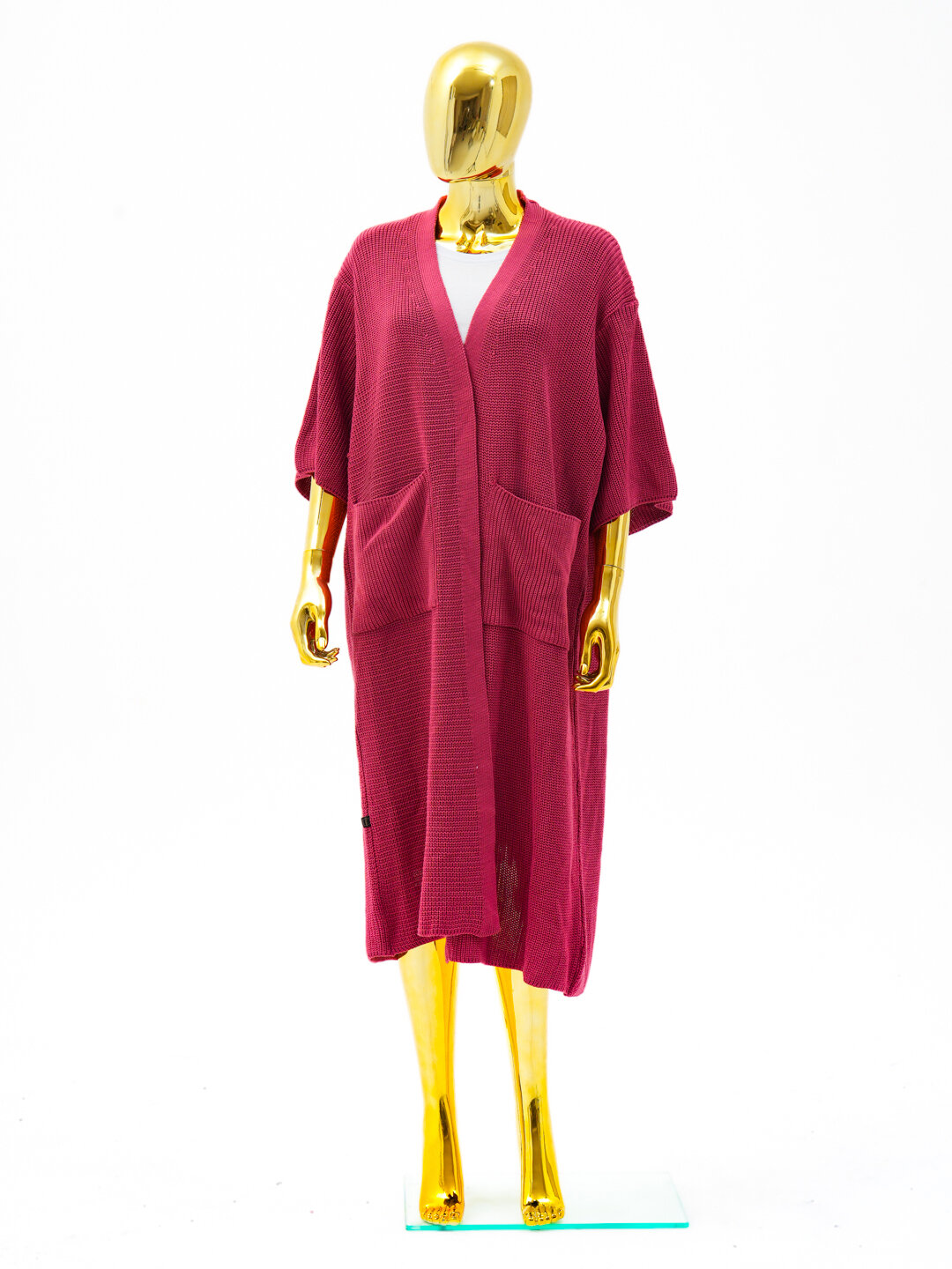 Пончо Didov TRIKO 2463, размер oversize, коралловый