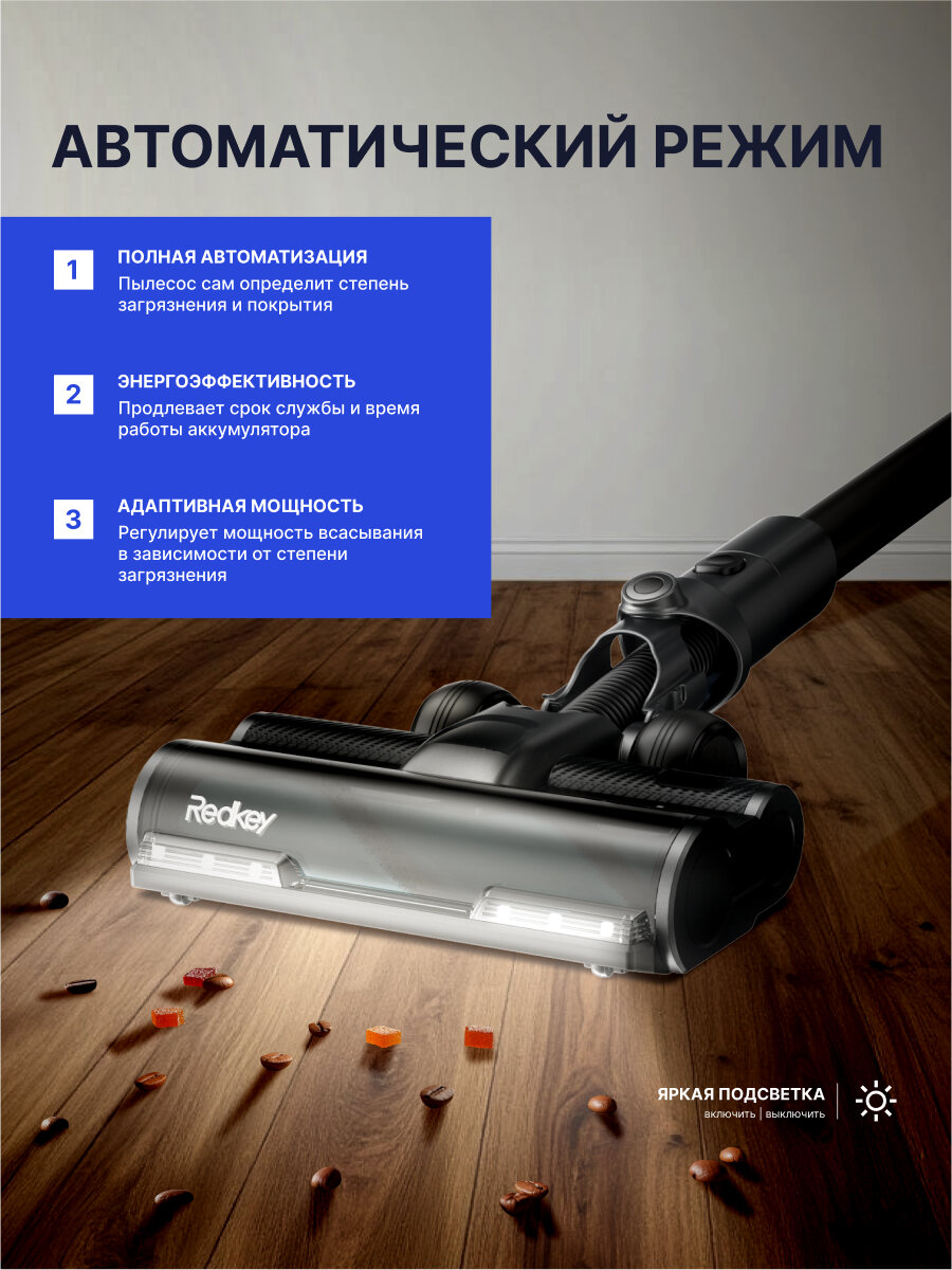 Пылесос беспроводной вертикальный ручной для дома Redkey F10 Pro Вертикальный пылесос — фото 1