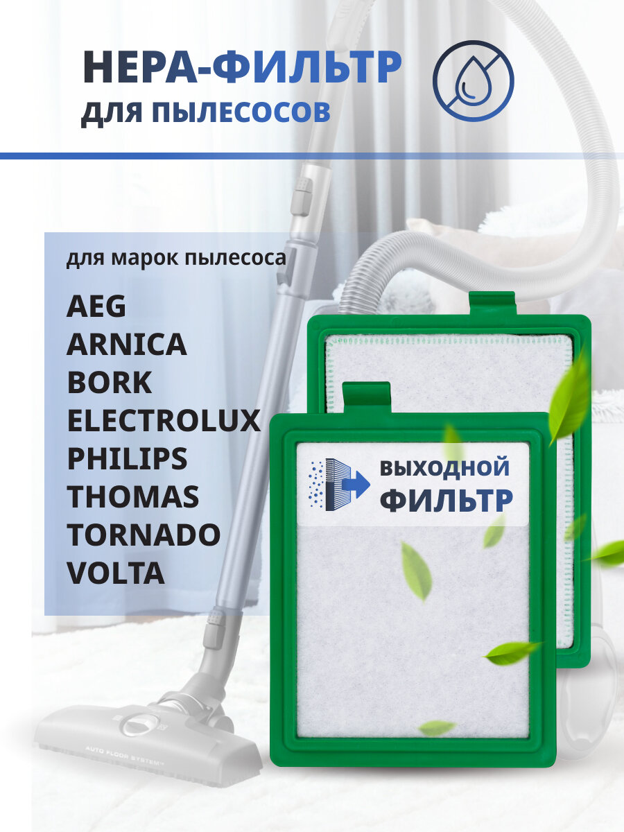 HEPA фильтр для пылесоса Philips Electrolux Bork Arnica AEG Tornado Volta Thomas