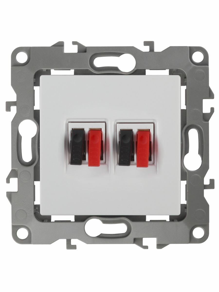 Розетка аудио двойная ЭРА12 3112-01 скрытой установки белый