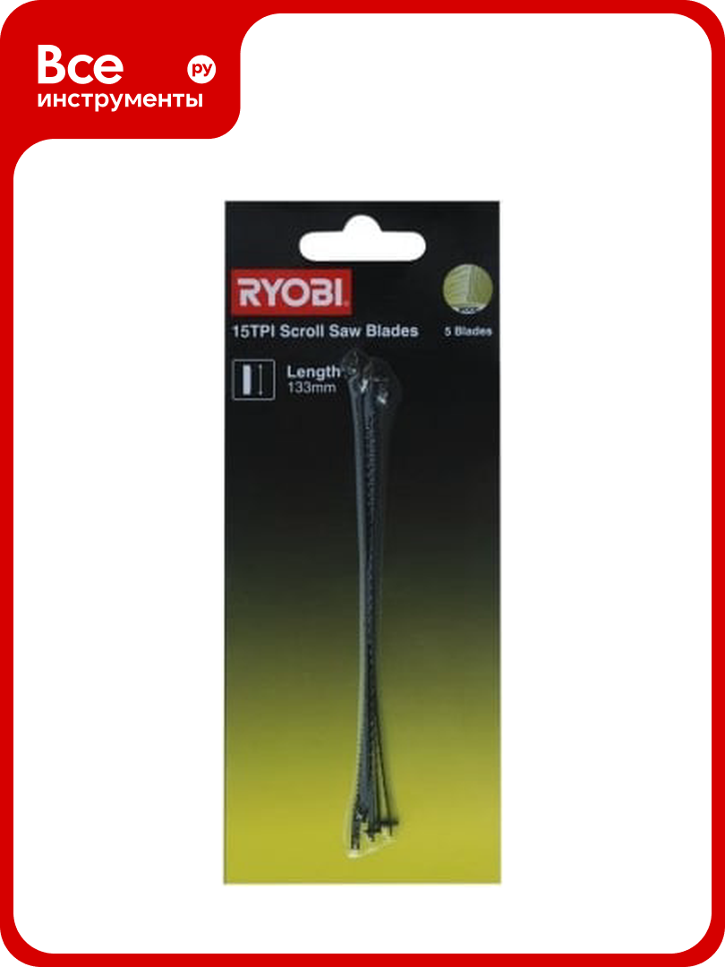 Полотно SSB15TPI (5 шт; 133 мм; 15TPI) для лобзикового станка RSW1240G Ryobi 5132002897