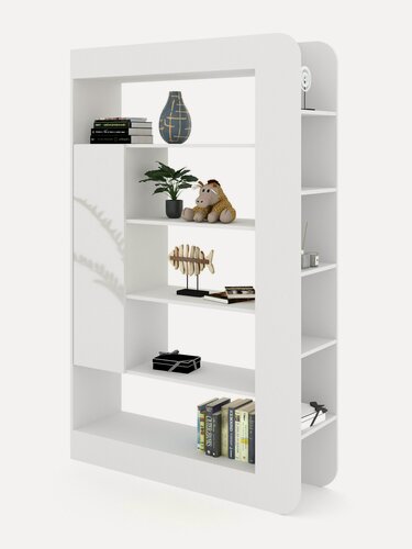 Изображение товара Есэндвич Альт Лаворо Стеллаж, перегородка для зонирования 120х190х35 см (Белый/Белый глянец)