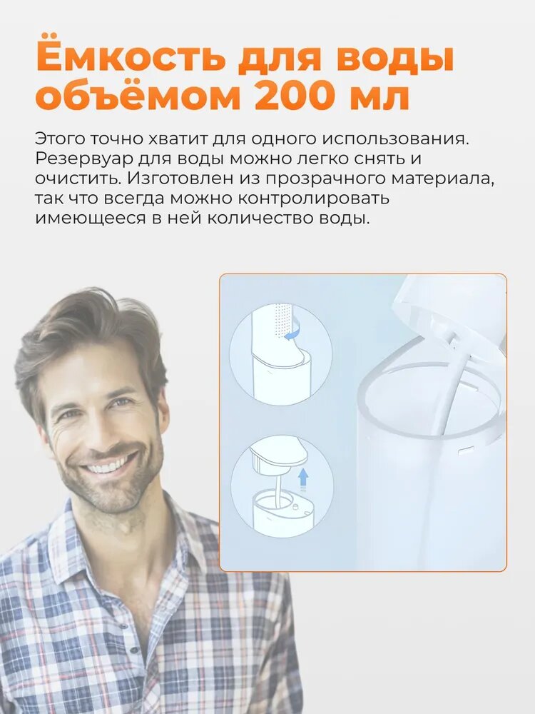 Ирригаторы Xiaomi ирригатор 2 Intl с РФ гарантией 3 режима 200мл IPX7 2 насадки долгое время