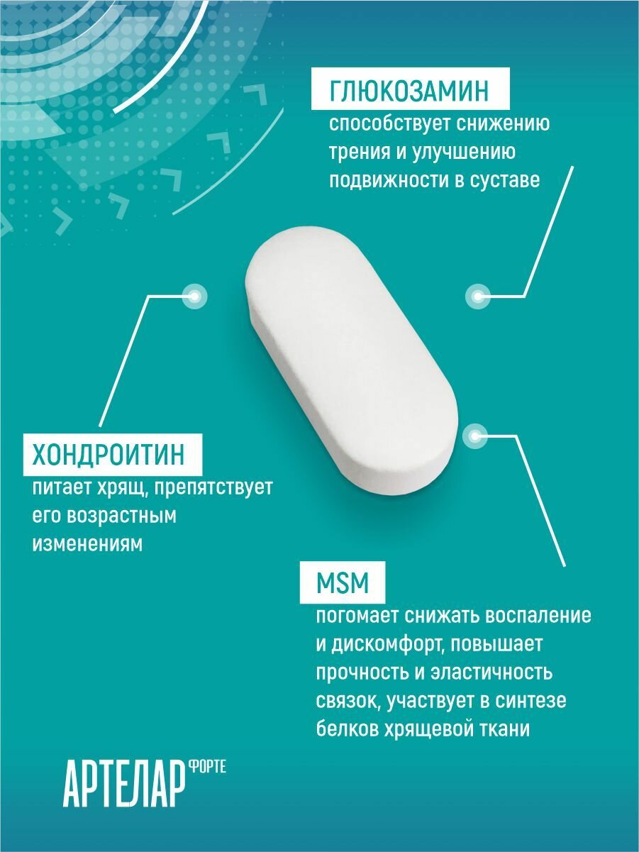 Для поддержания здоровья суставов и связок Артелар форте / Artelar forte таб банка n90 — фото 1
