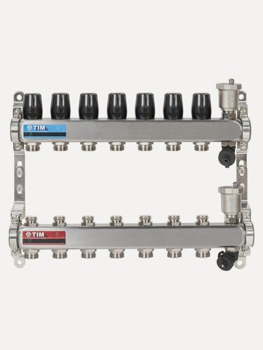 Изображение товара Коллектор 7 контуров для отопления, TIM, KBS5007
