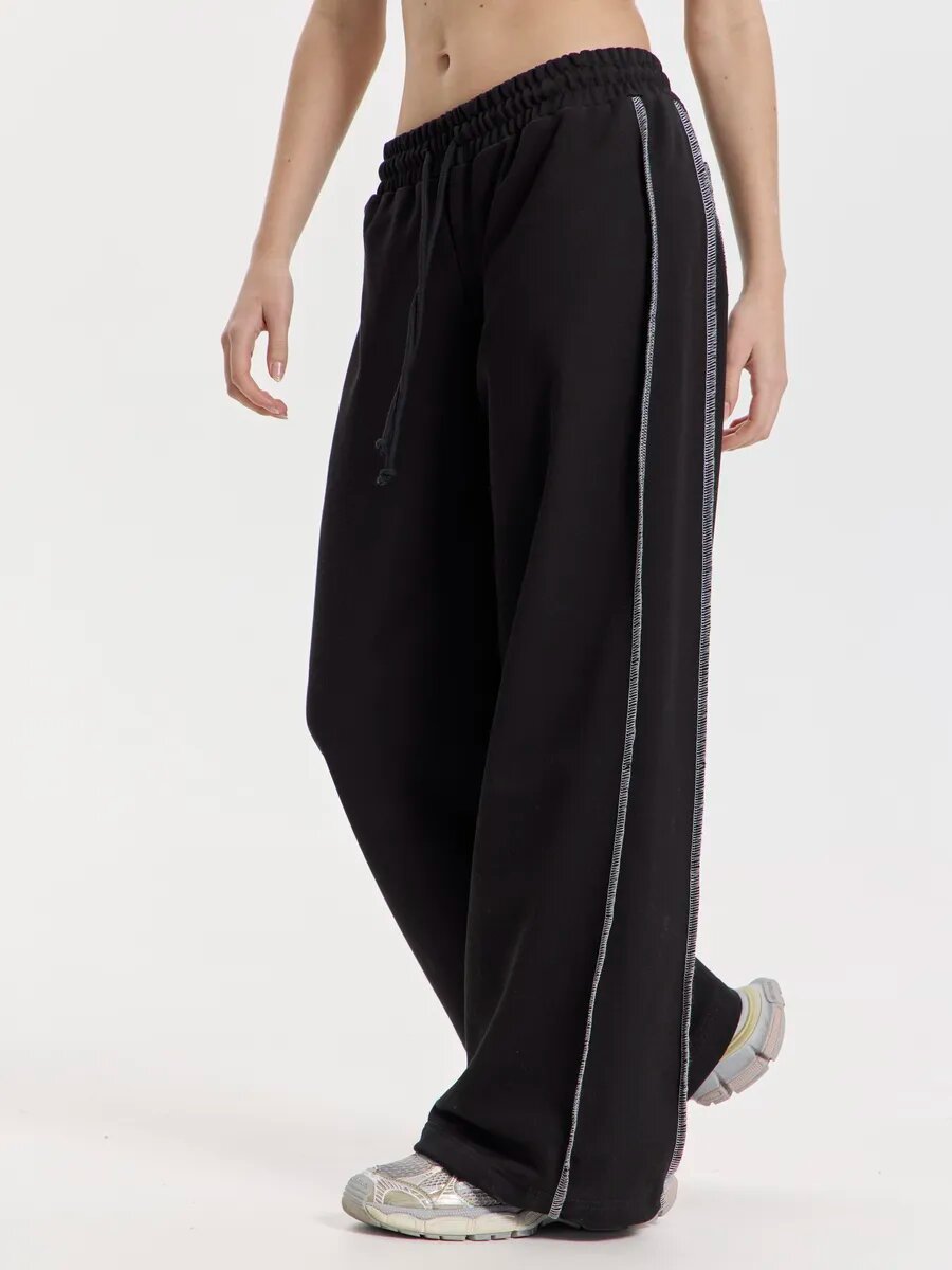 Брюки трубы Телодвижения Y2K размер 170-104-110 (52) 2XL черный