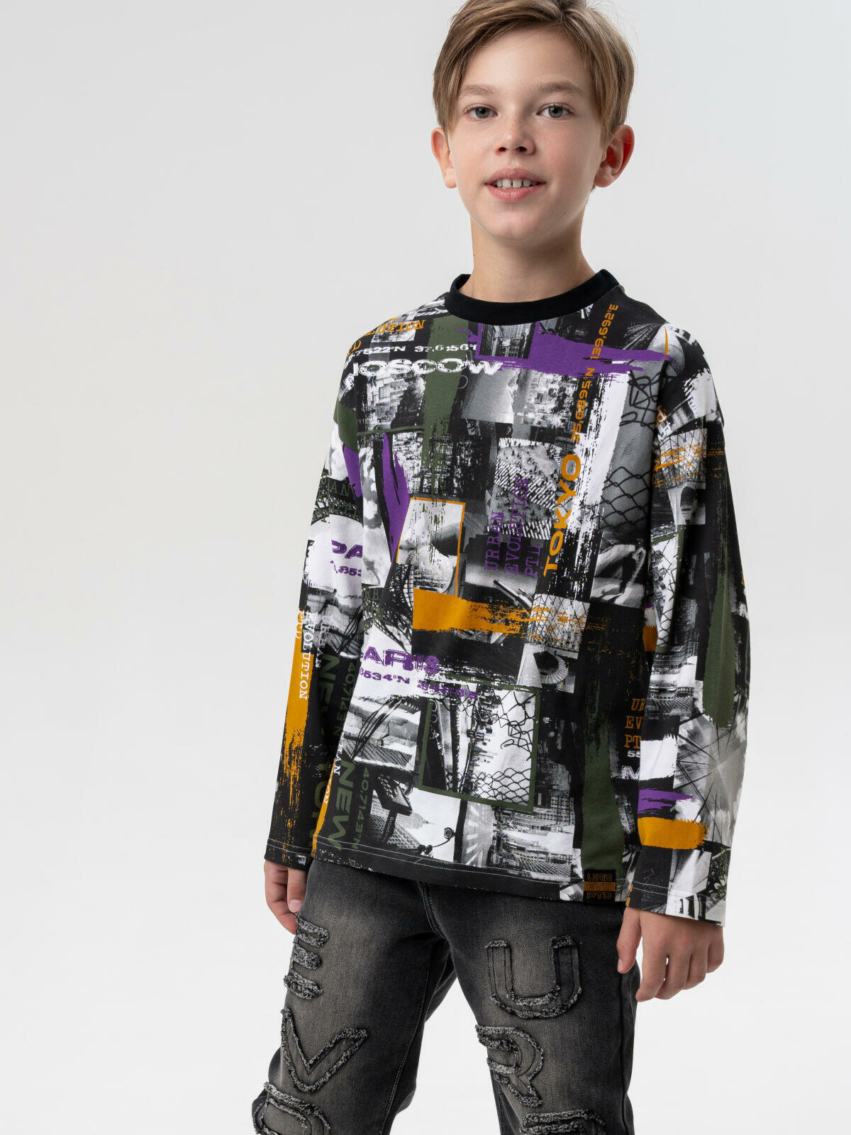 Лонгслив playToday размер 140 черный