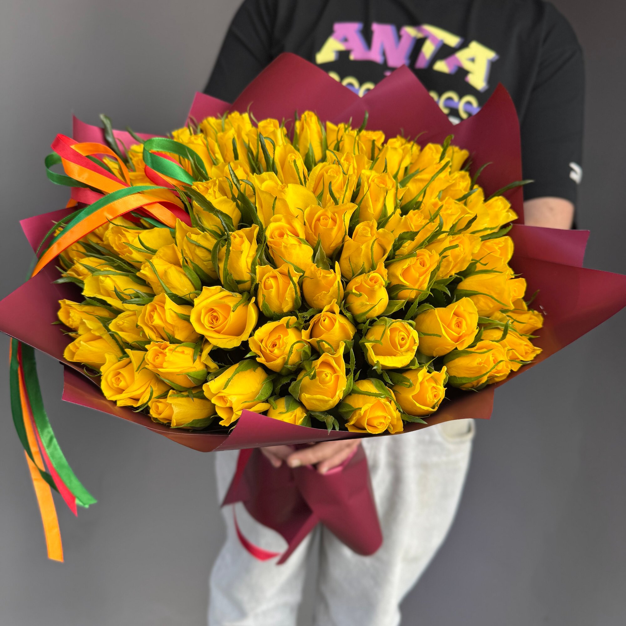 Розы кения сортовые 51 шт (на фото 80 шт) желтые 38 см арт. 25110104 - Простороза. ру
