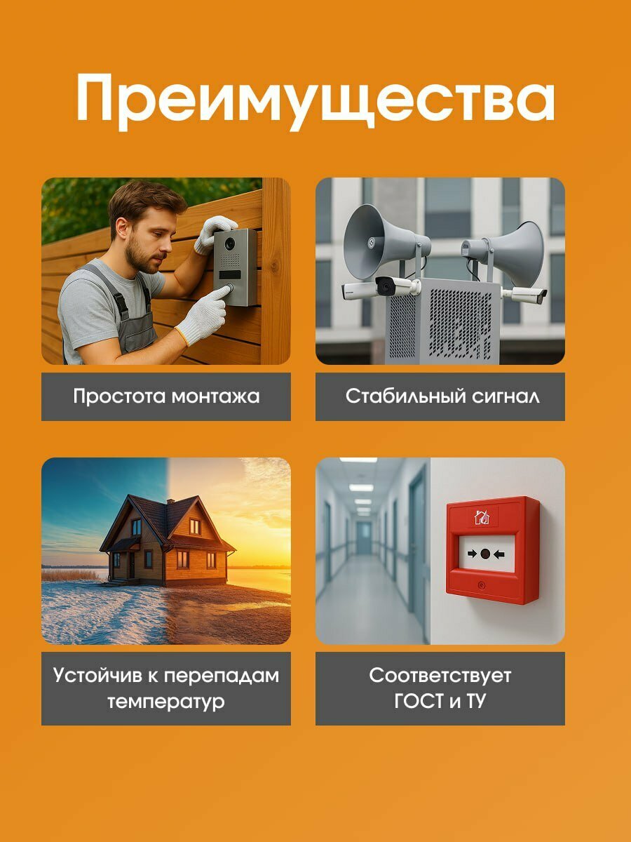 Кабель для камер видеонаблюдения, сигнализации, домофонов КСПВ 4х0.4 мм (0,12 мм2) ГОСТ - 50 м. — фото 1