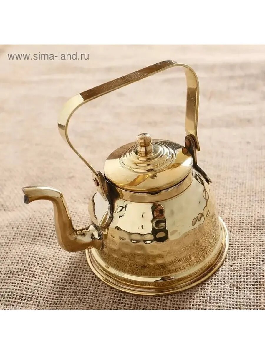 Чайник "Сказка" латунь, никель 12х10х14,5 см