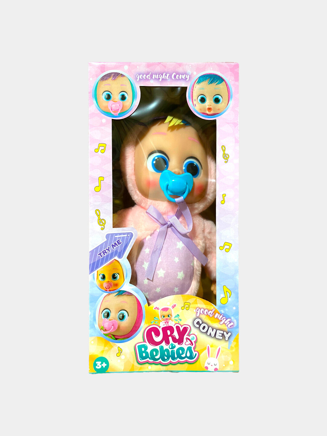 Пупс Baby Cry Good Night Coney мягкий звуковой 25 см развивающий. Код. 00487