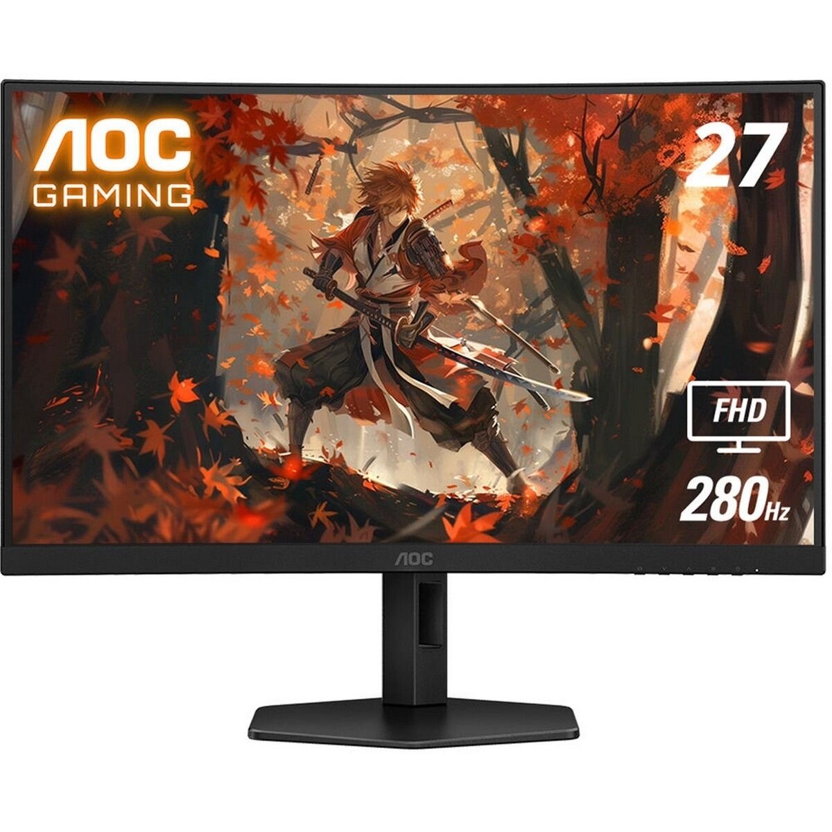 Монитор 27 AOC C27G4ZXU VA 1920x1080, 280 Гц, 1 мс, 16:9, 300 кд/м², 3000:1, 1500R, 2xHDMI, 1xDP, изогнутый 1500R, черный