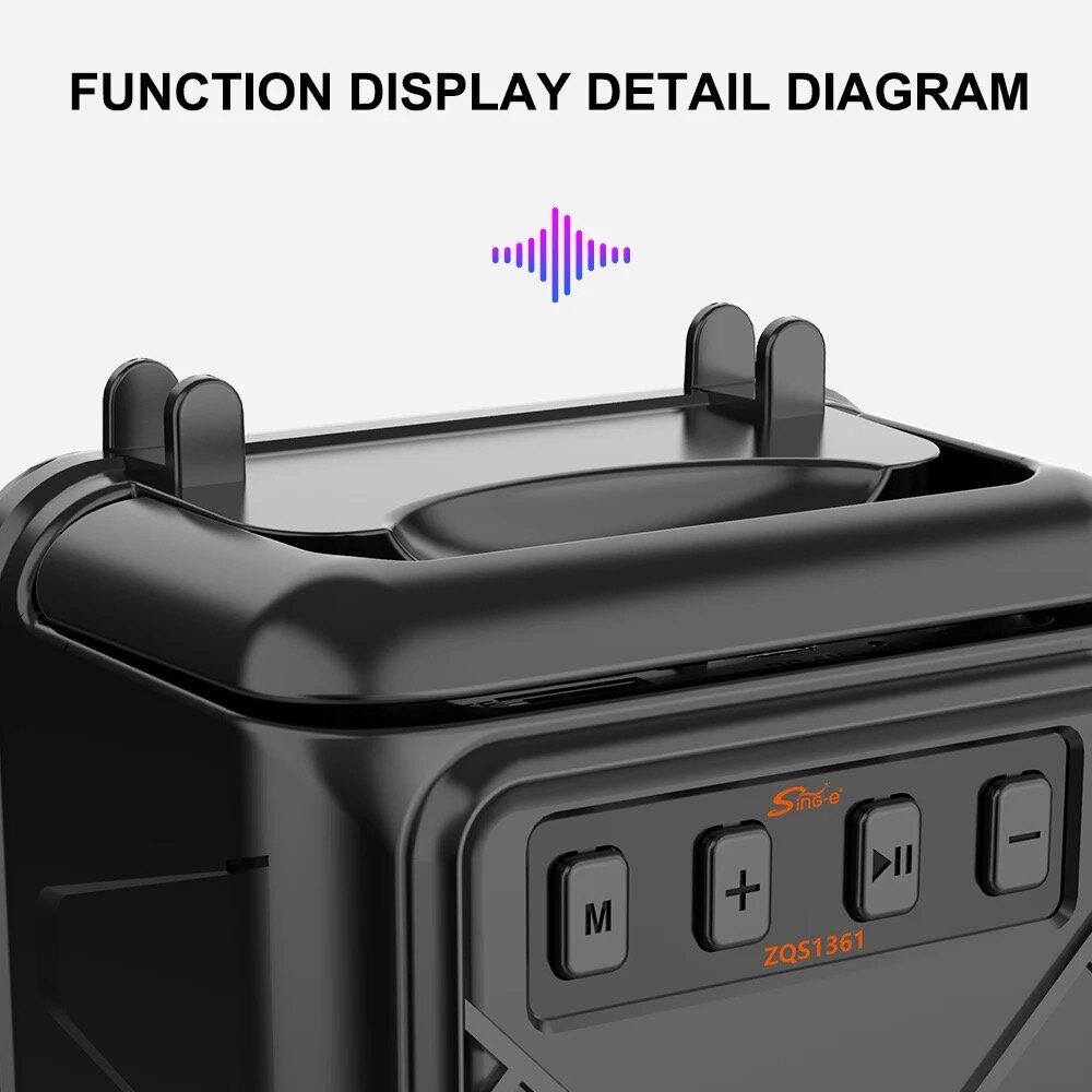 Колонка-Сабвуфер, ZQS1367, с микрофоном, черная, bluetooth, 8 Вт