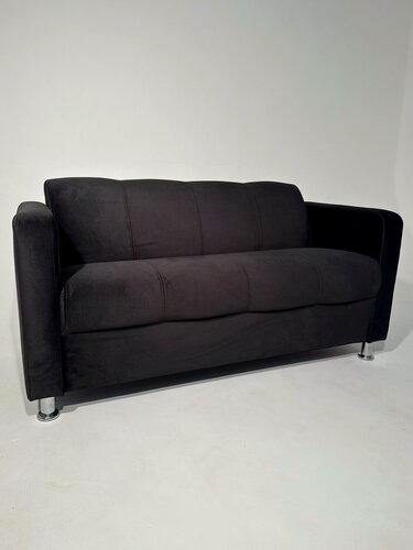 Изображение товара Диван офисный Барон, механизм Нераскладной, 140х70х73 см, чёрный велюр