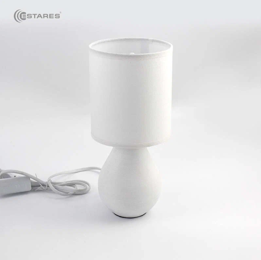 Настольная лампа бета 1xE14 белая- Estares 25 W с абажуром