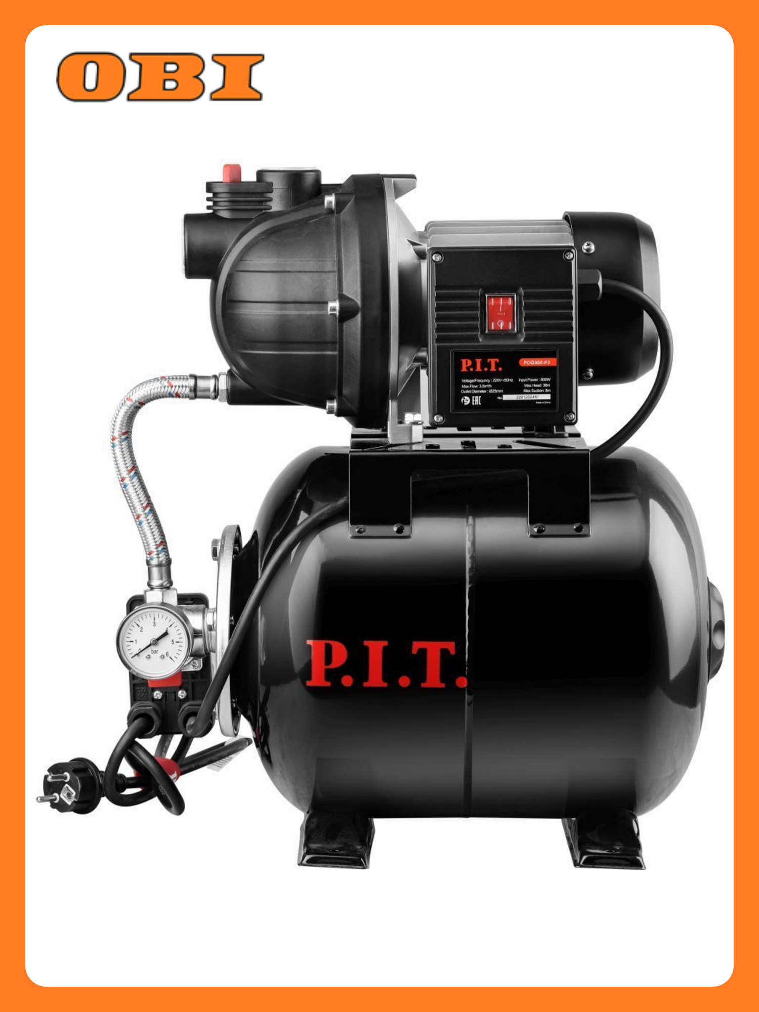 Насосная станция P.I.T. POG900-P2 800Вт 58 л/мин бак 19л напор 30 м