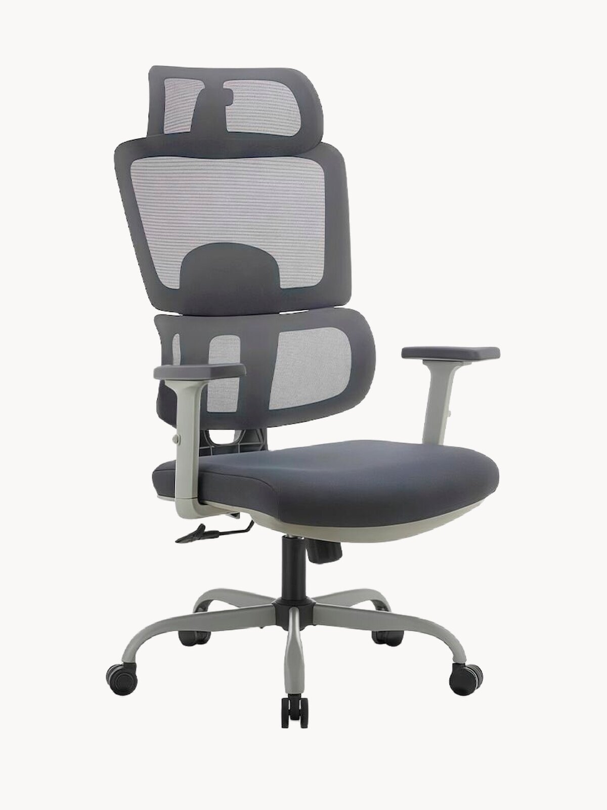 Компьютерное кресло myroo Office Grace MC094A-GG, grey, обивка из текстиля, каркас из пластика, для офиса, с подлокотниками/с подголовником