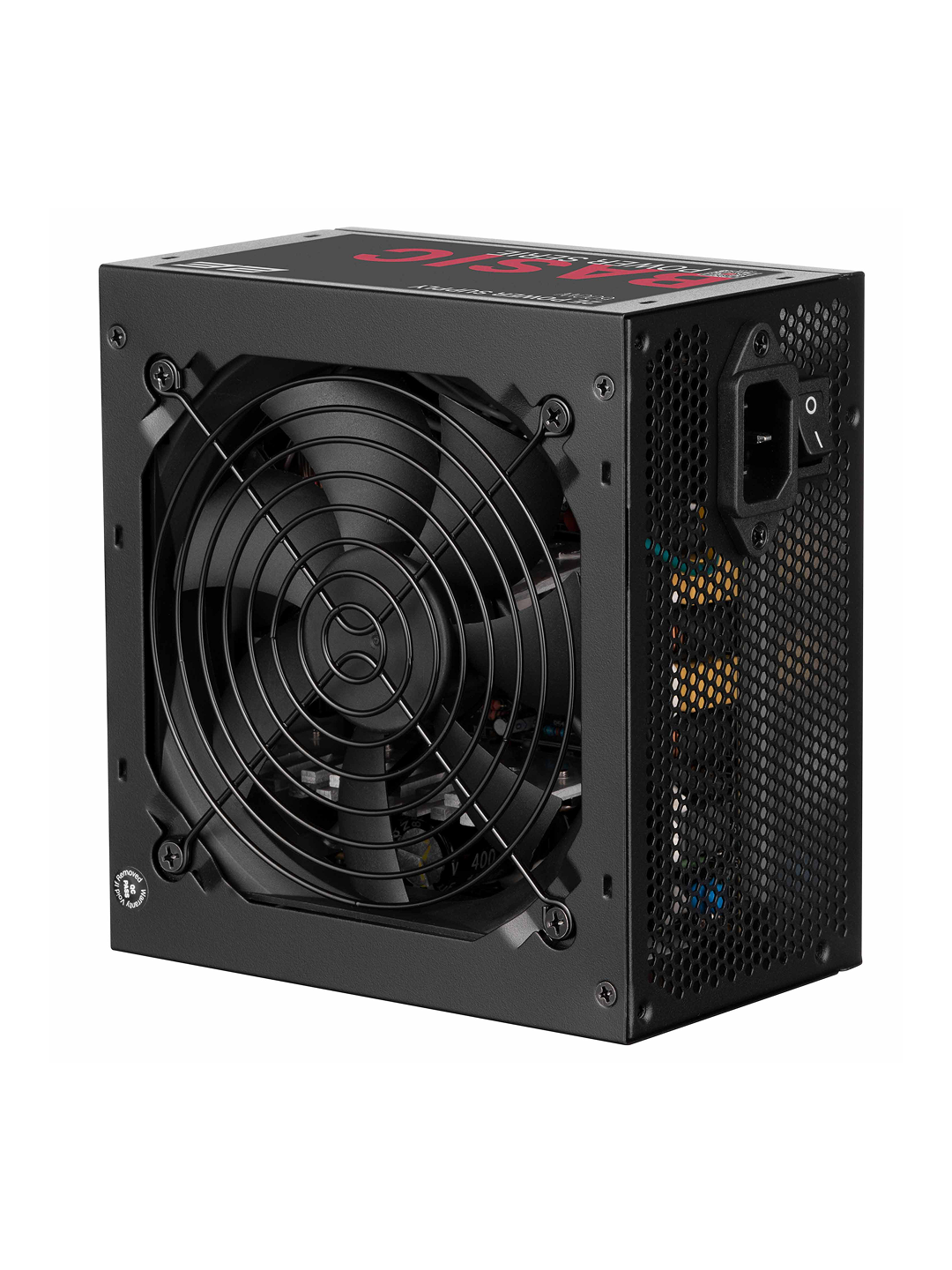 Блок питания 2E Basic Power, ATX, 600Вт, 1 вентилятор, APFC, защита, чёрный, 2E-BP600-120APFC — фото 1