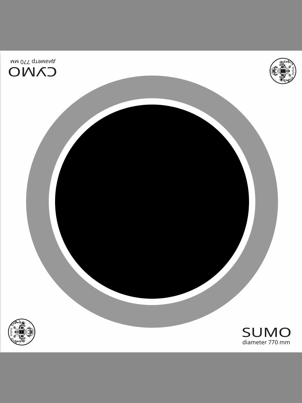 Поле для тренировок и соревнований роботов: "Интеллектуальное сумо 15х15" диаметр 770мм (1200x1200 мм)