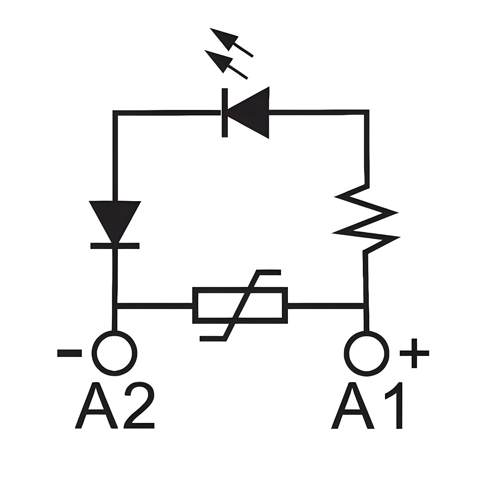 Модуль индикации и защиты DKC LED зелёный + Варистор A1+, 24V AC-DC — фото 1
