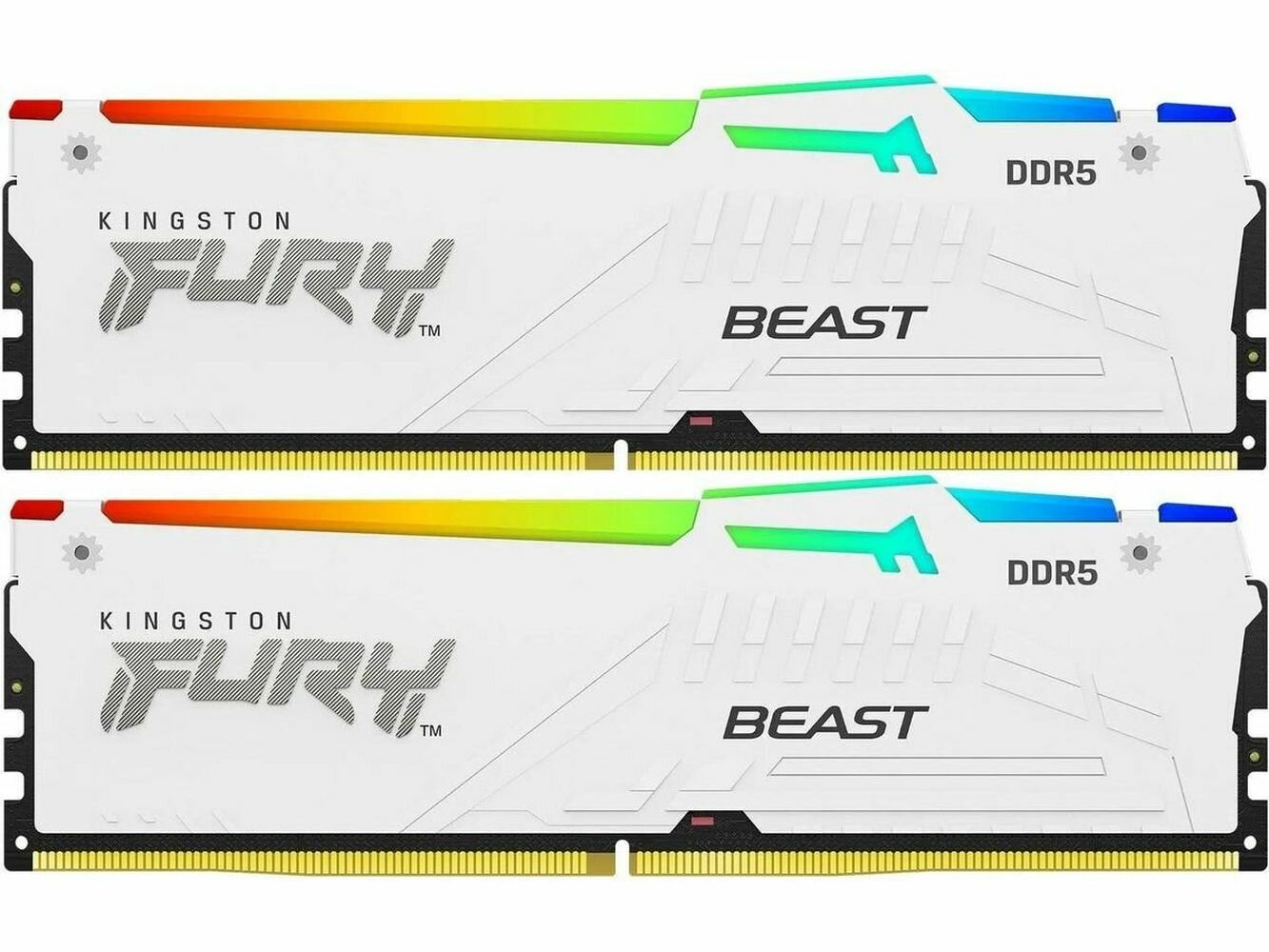 Оперативная память Kingston Fury Beast White RGB DDR5 DIMM 5600MHz CL40 - 64Gb (2х32Gb) KF552C40BWAK2-64