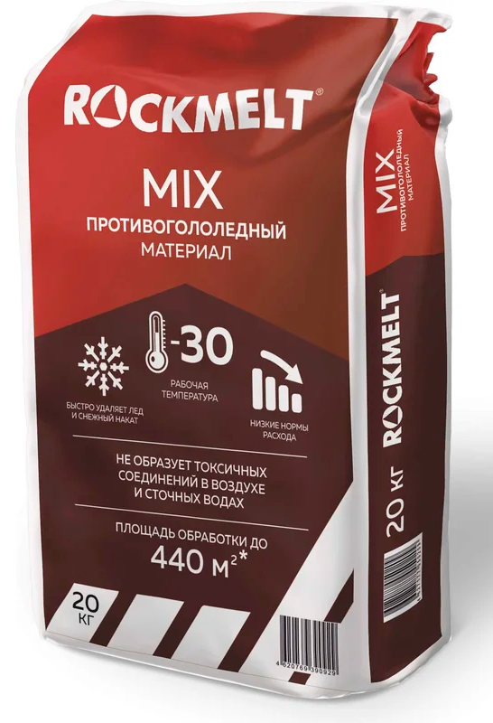 Рокмелт Микс противогололедное средство  30 C  20 кг    ROCKMELT реагент