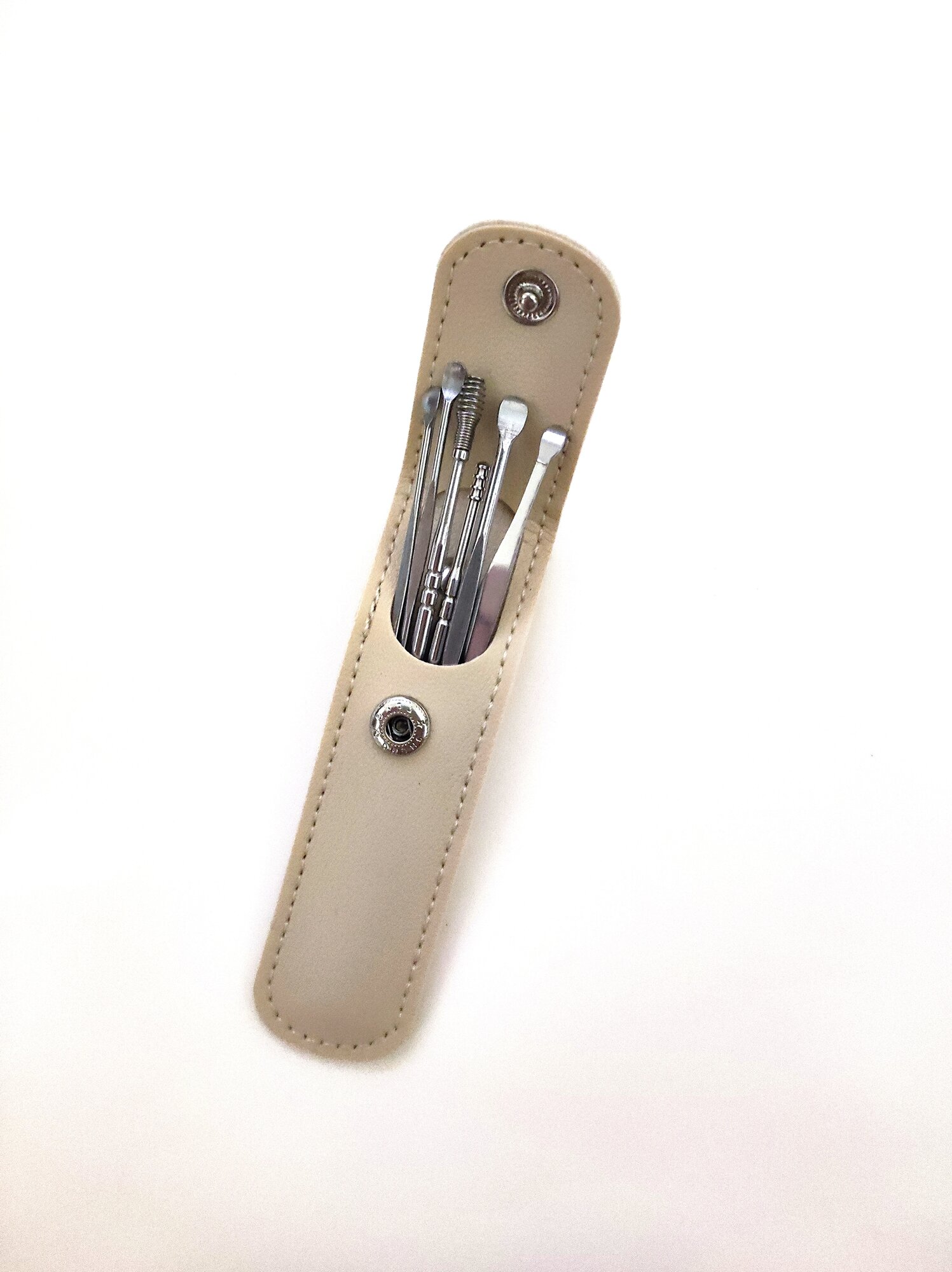 Набор инструментов для чистки ушей от серы, ушные палочки 6 шт, beige