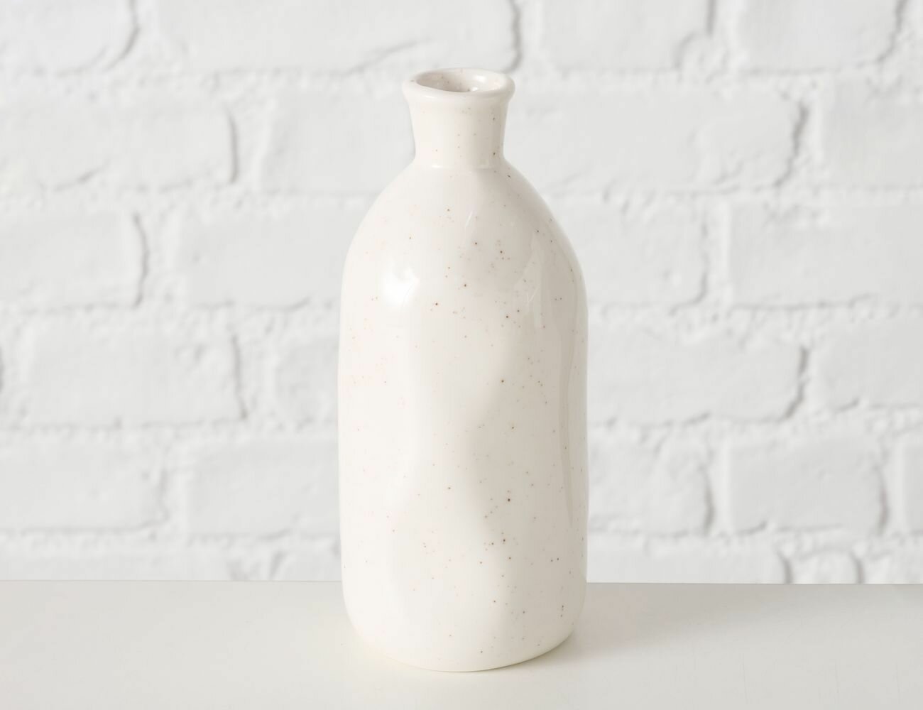 Декоративная ваза-бутыль коллеферо, керамика, белая, 15 см, Boltze 2054443-1
