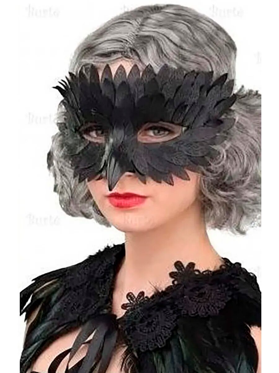 Маска карнавальная Сфера "Сова", пластик, искусственная кожа, черная — фото 1