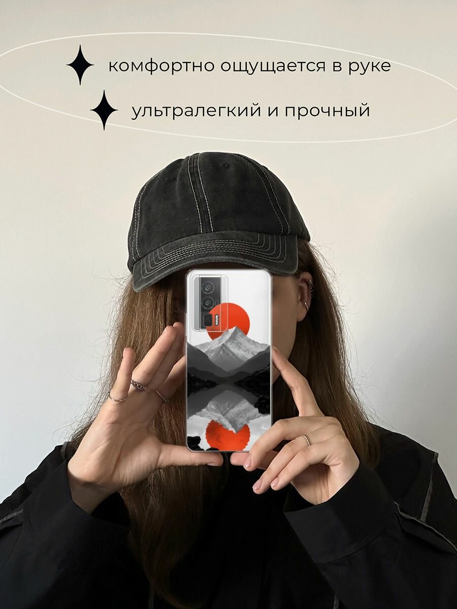 Чехол на Xiaomi Redmi K60/Poco F5 Pro / Редми К60/Поко F5 Pro с принтом Белая гора 2, прозрачный — фото 1