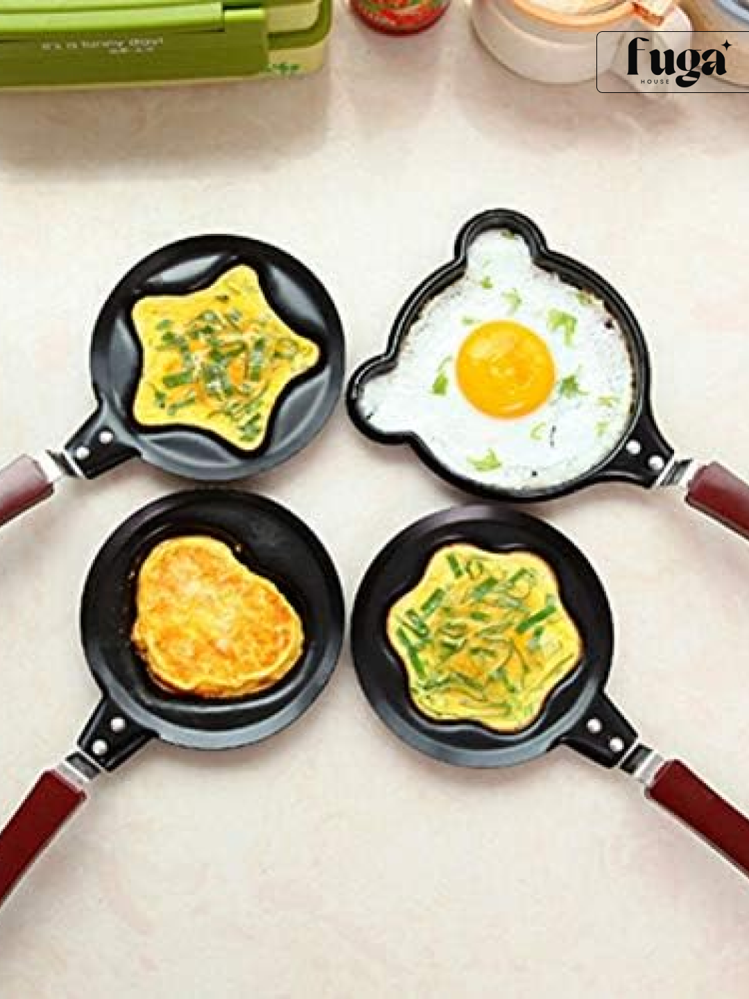 Сковорода мини фигурная 12 см, антипригарное, деревянная ручка, смайл/сердце/цветок/звезда