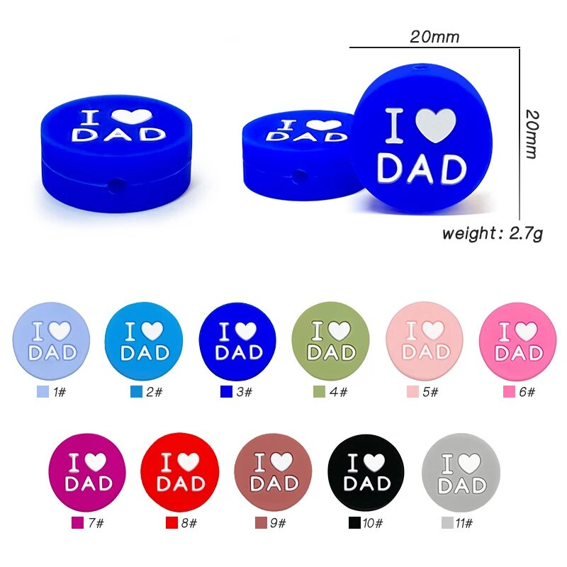 Силиконовые бусины Love DAD Disney 10pcs mix bead