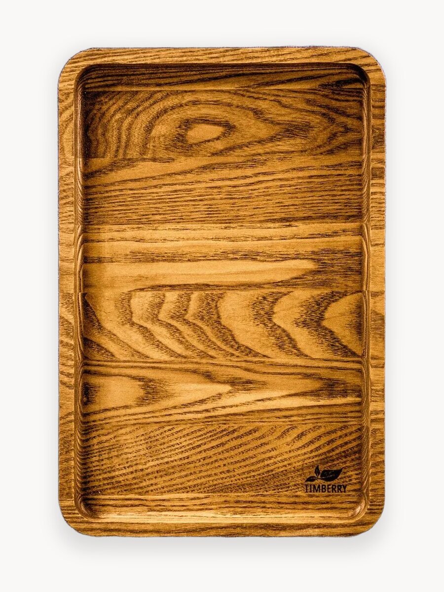 Поднос деревянный прямоугольный 30х20 см из натурального дуба