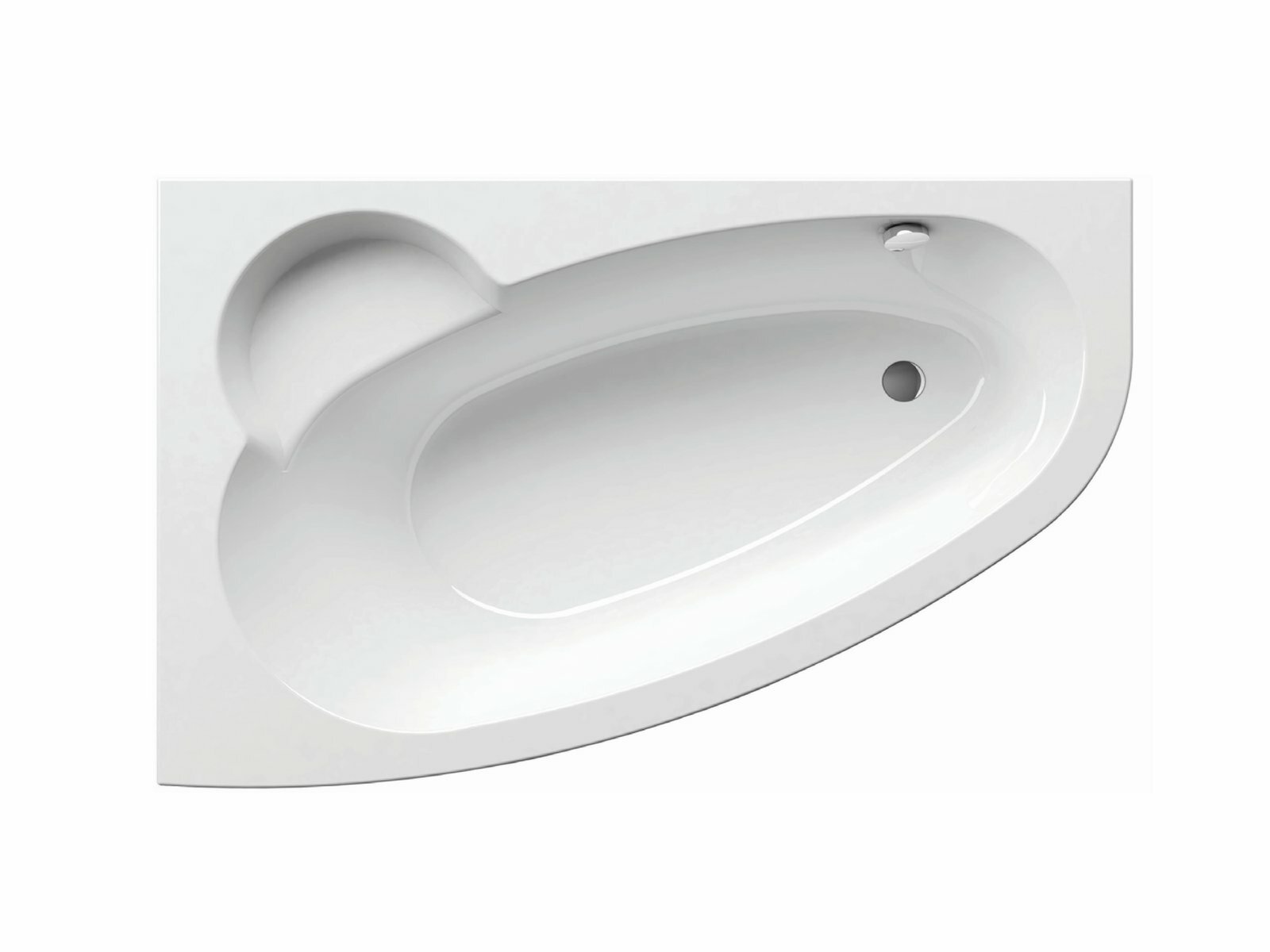 Ванна акриловая 160х105 Ravak Asymmetric C461000000 L белая угловая