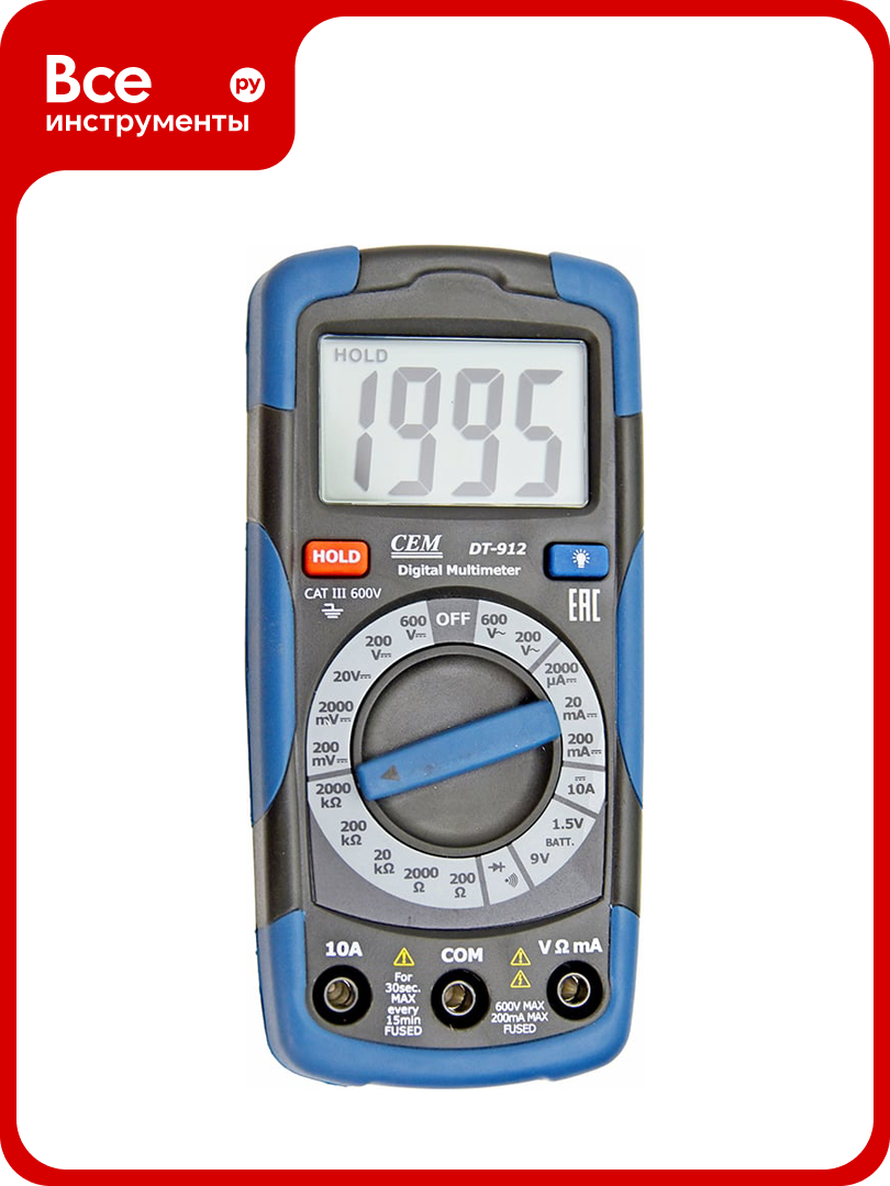Тестер-мультиметр СЕМ DT-912 480960
