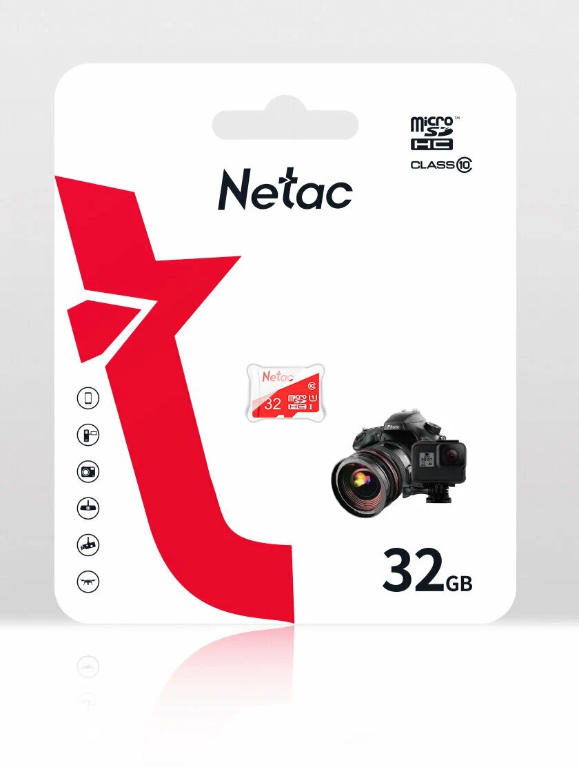 Карта памяти Netac P500, MicroSD, 32 ГБ, Eco Class 10, UHS-I U1 (NT02P500ECO-032G-S)