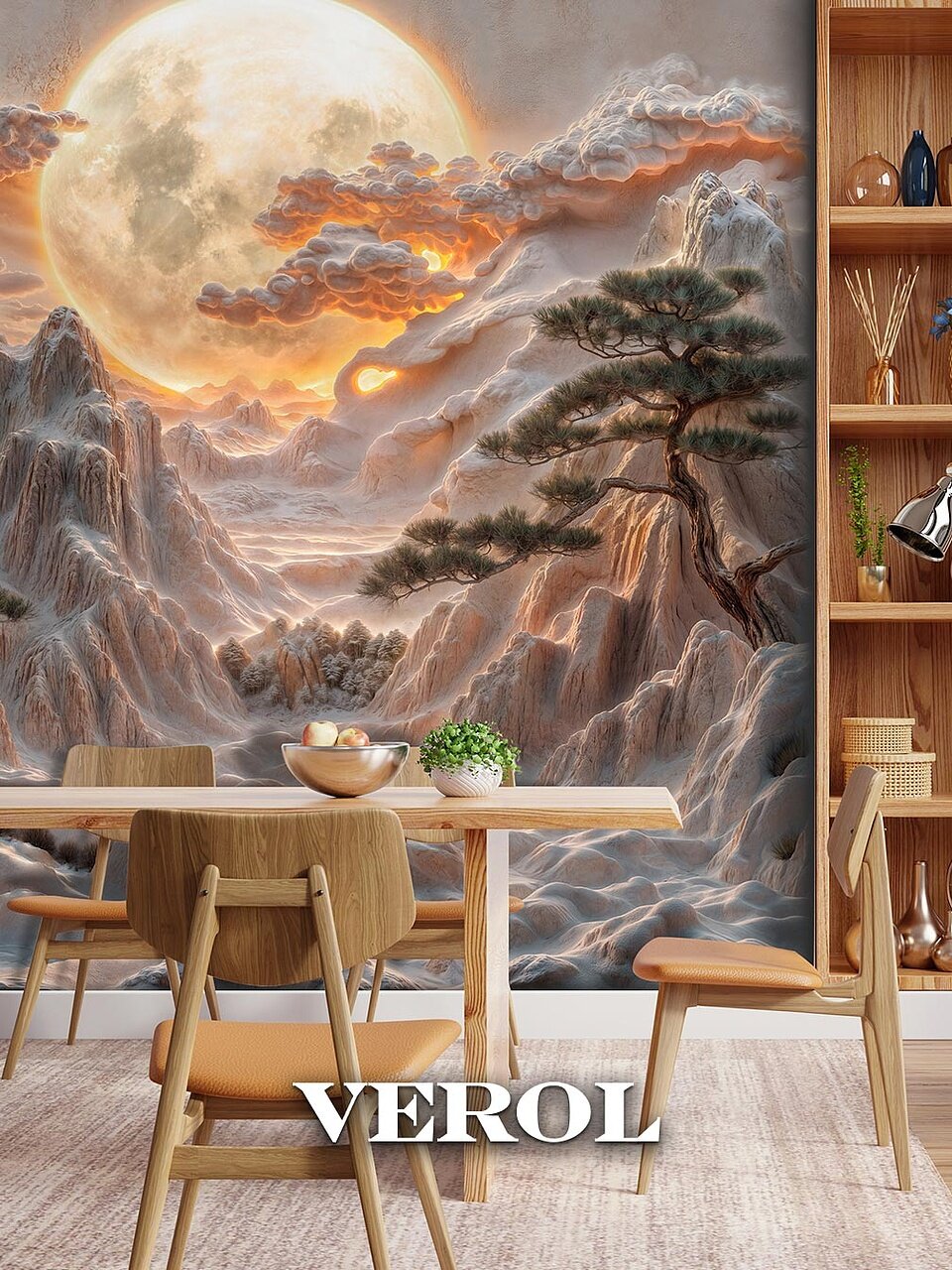 Фотообои 3D флизелиновые VEROL "Горы барельеф" 300*283 см, моющиеся — фото 1