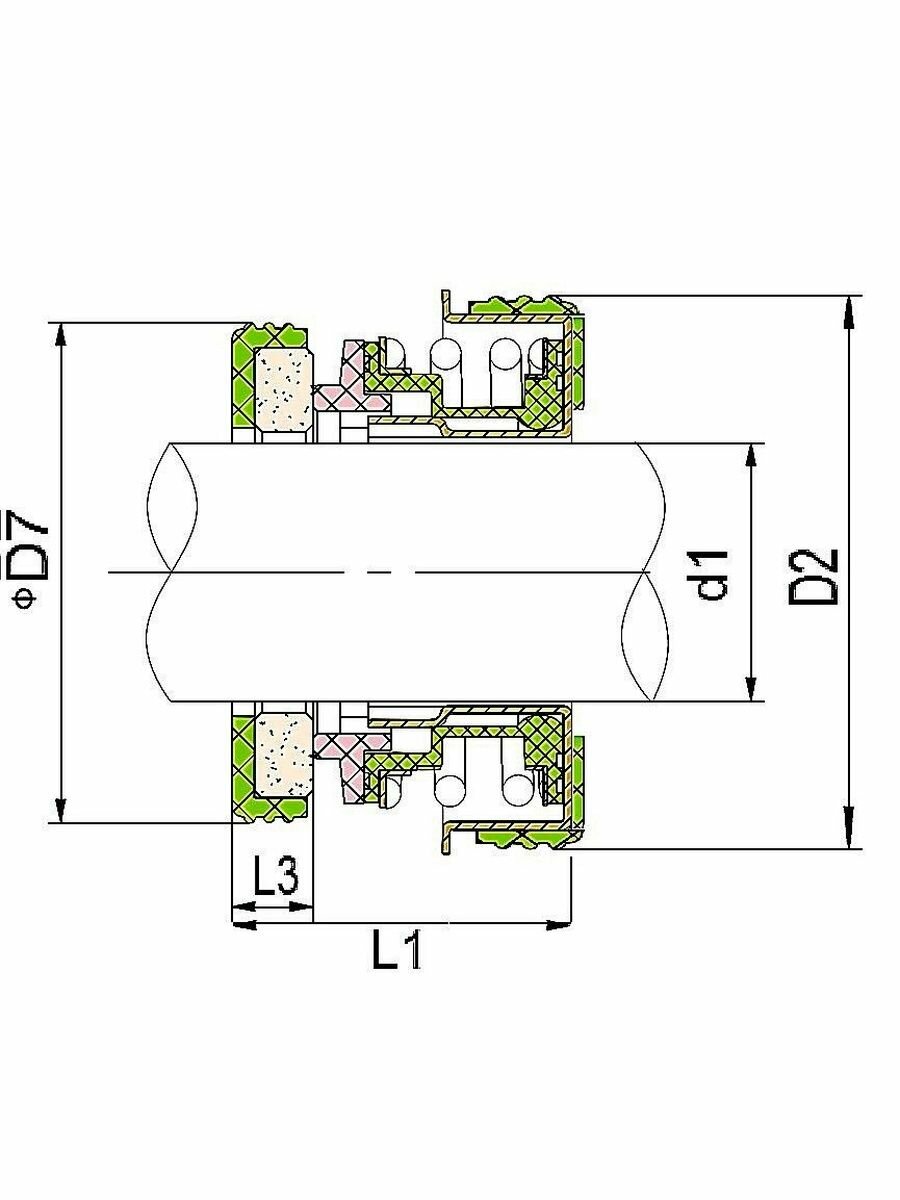 SB-12/30-25 торцевое уплотнение/уплотнитель торцевой/сальник пружинный для насоса, для насосной станции, для электродвигателя — фото 1