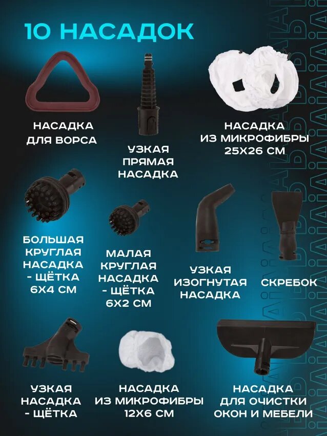 Паровая швабра с ультрафиолетовой лампой Pioneer MS1510UV 2 в 1 с быстрым нагревом, 1500 Вт — фото 1