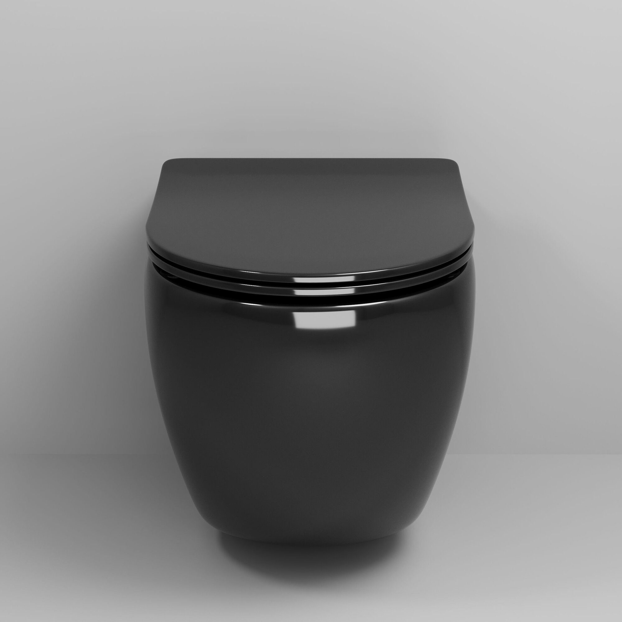 Унитаз подвесной Grossman Color GR-4411BS (560х360х350) безободковый черный с тонкой крышкой микролифт1 место