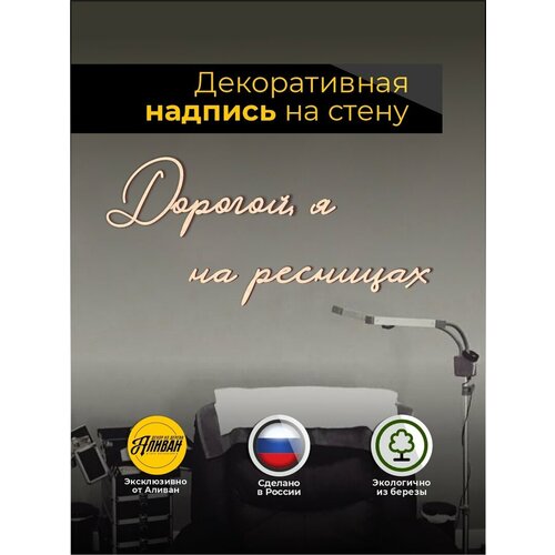 фото Декорация настенная надпись для салона "дорогой, я на ресницах" аливан