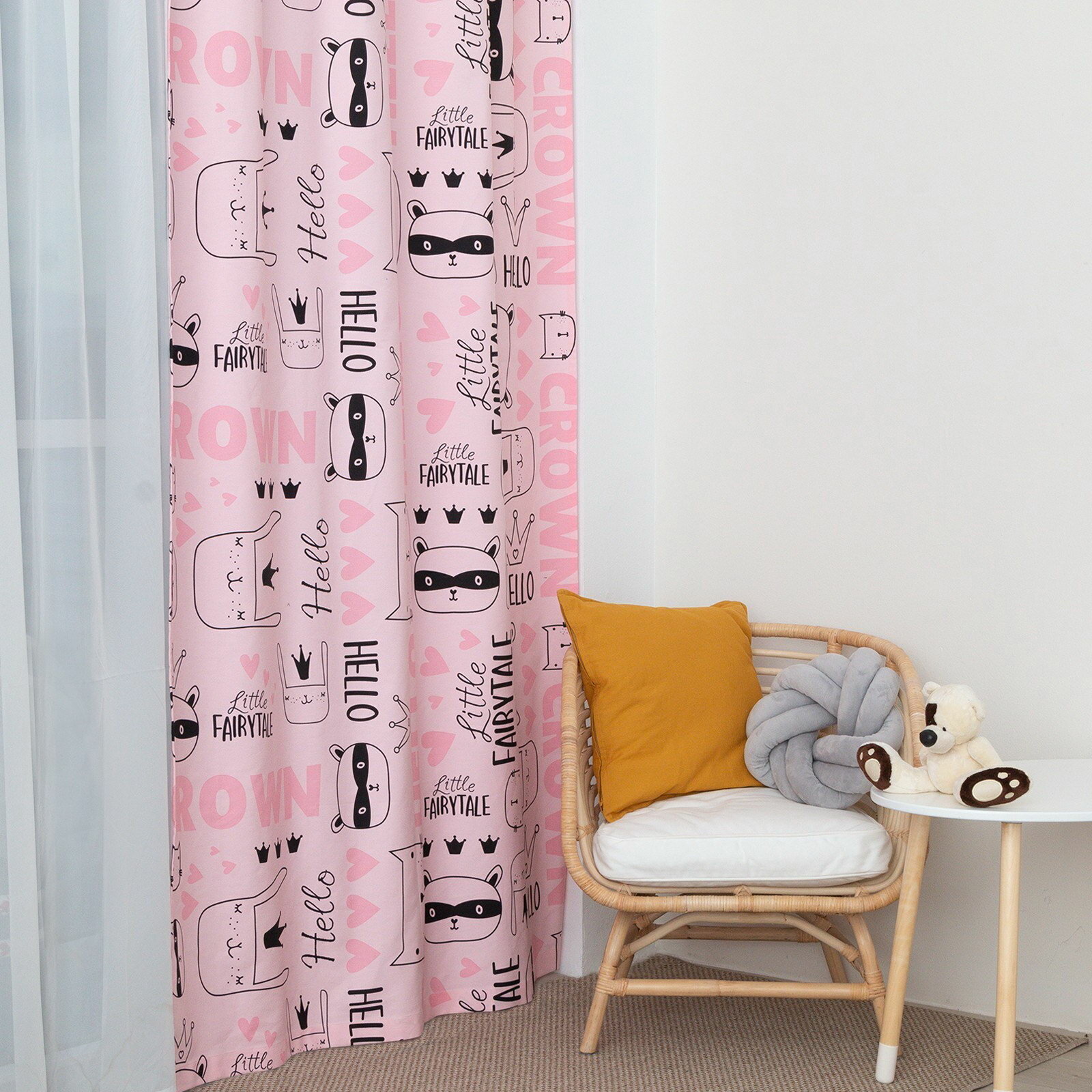 Штора портьерная Little crown 145x260 см рогожка сезон: весна
