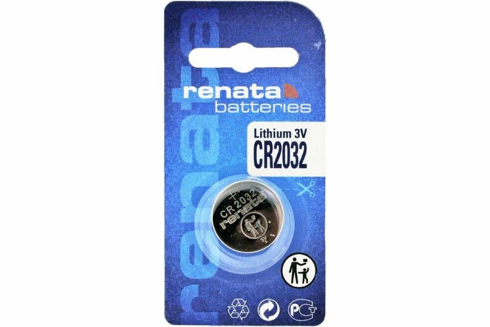 Батарейка RENATA CR2032, 10 штук (10 блистеров по 1 штуке)
