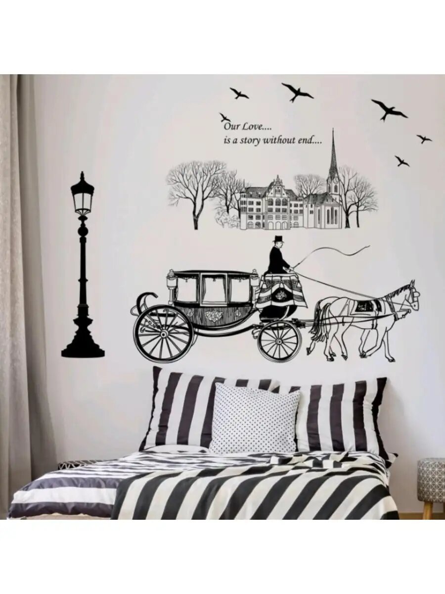 Наклейка на стену для декора интерьерная Осенняя Англия виниловая