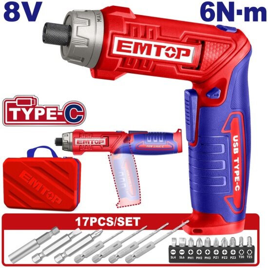 Emtop Отвертка аккумуляторная