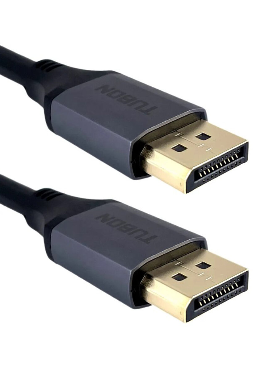 Кабель TUBON DisplayPort - DisplayPort 2.1 16К/60HZ, 8K/240Hz, 4k/240Hz, HDR, ПВХ OD6.0 DD04 2м — фото 1