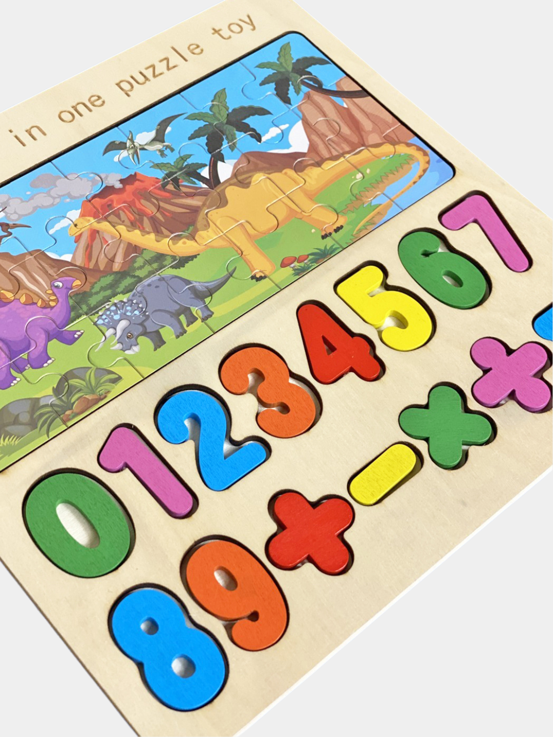 Сортер детский деревянный, головоломка, мозаика, танграм, 3D фигуры — фото 1