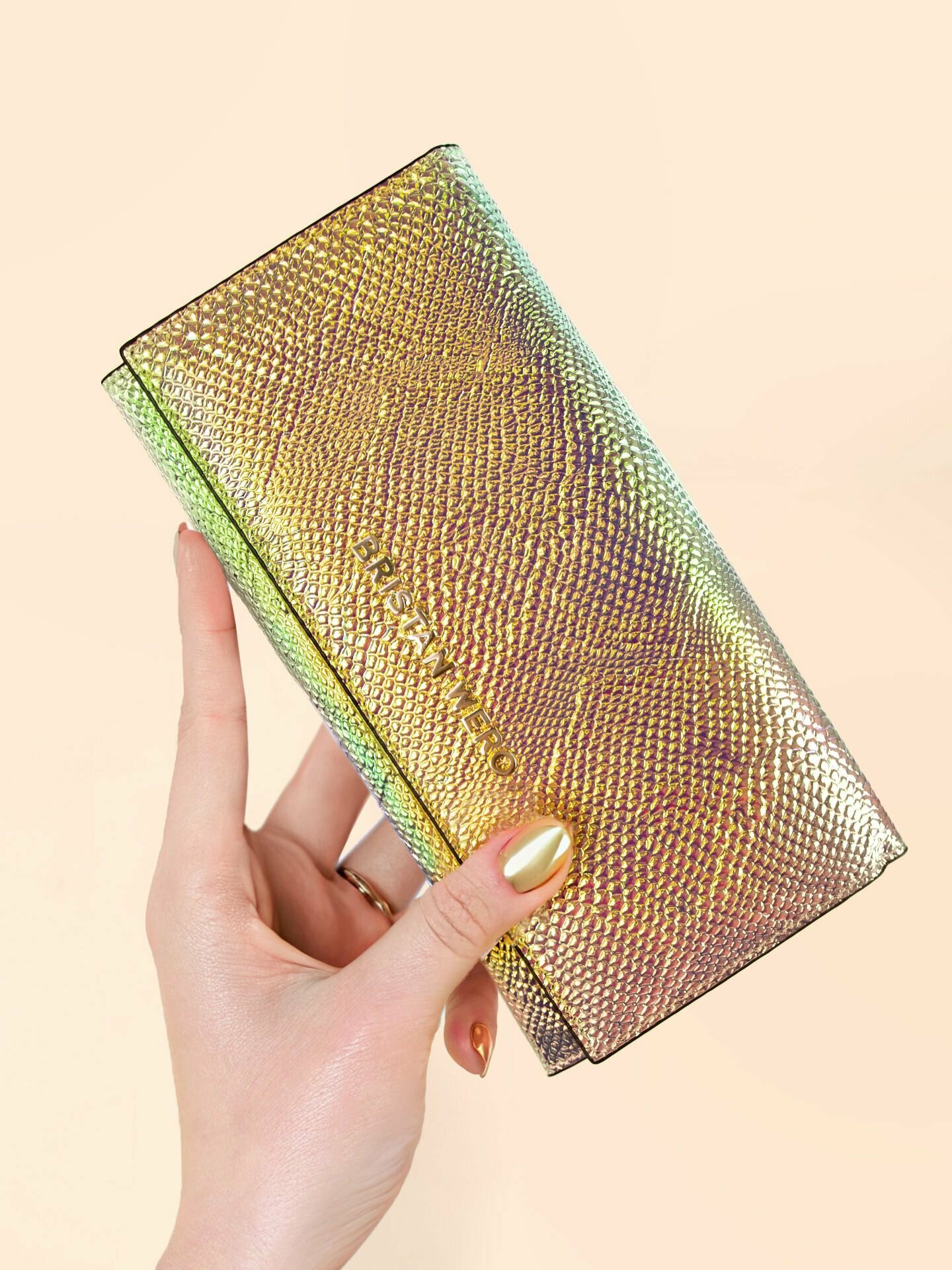 Кошелек Bristan Wero  фактура гладкая  золотой