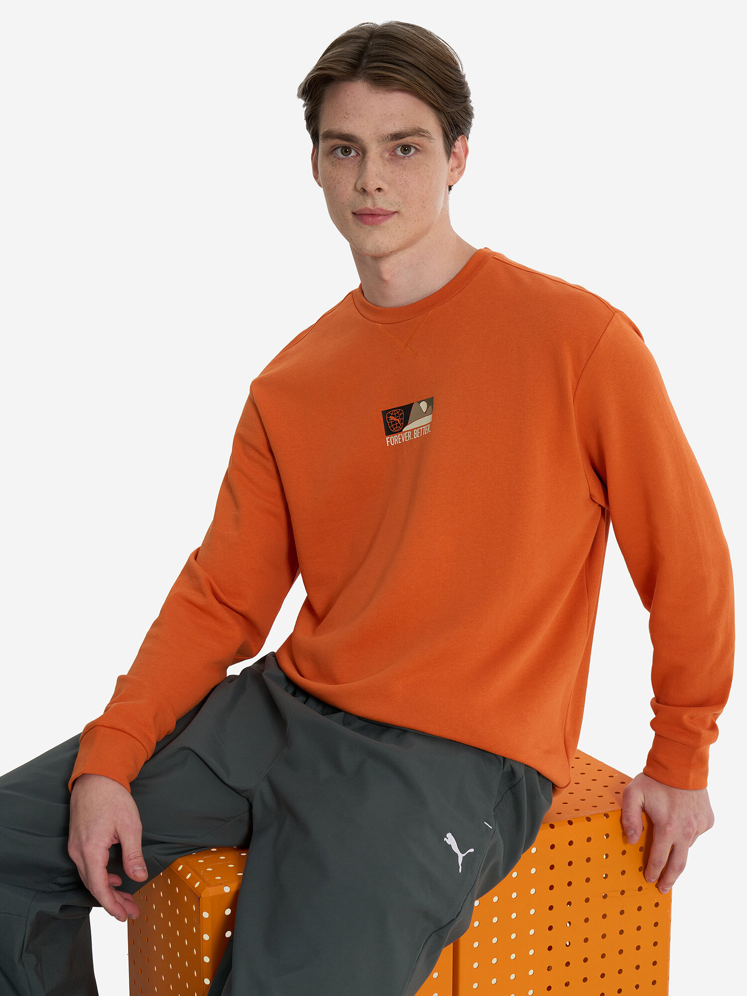 Свитшот PUMA, размер M, , оранжевый