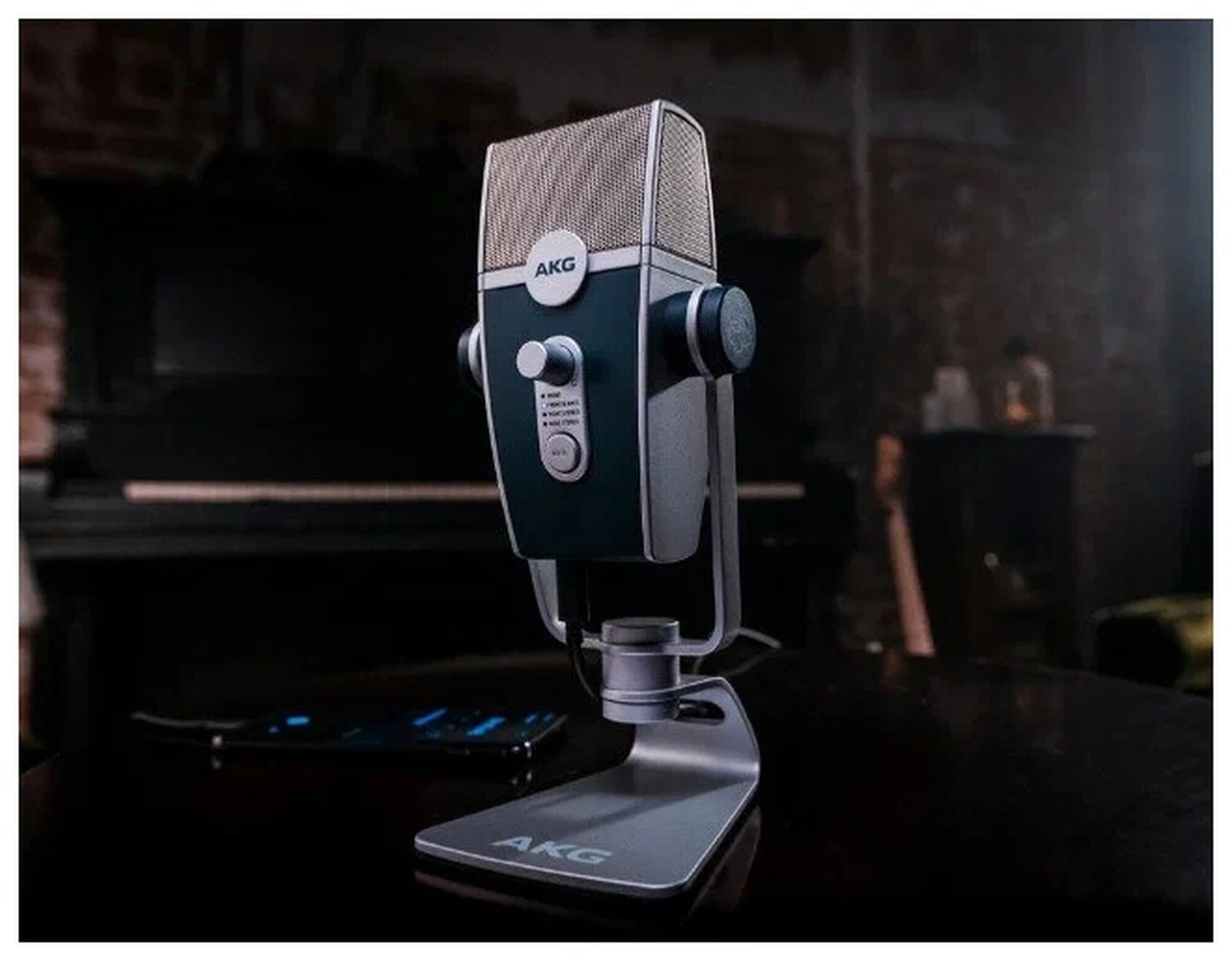 AKG LYRA C44-USB black/white usb-микрофон, конденсаторный, серый/синий — фото 1